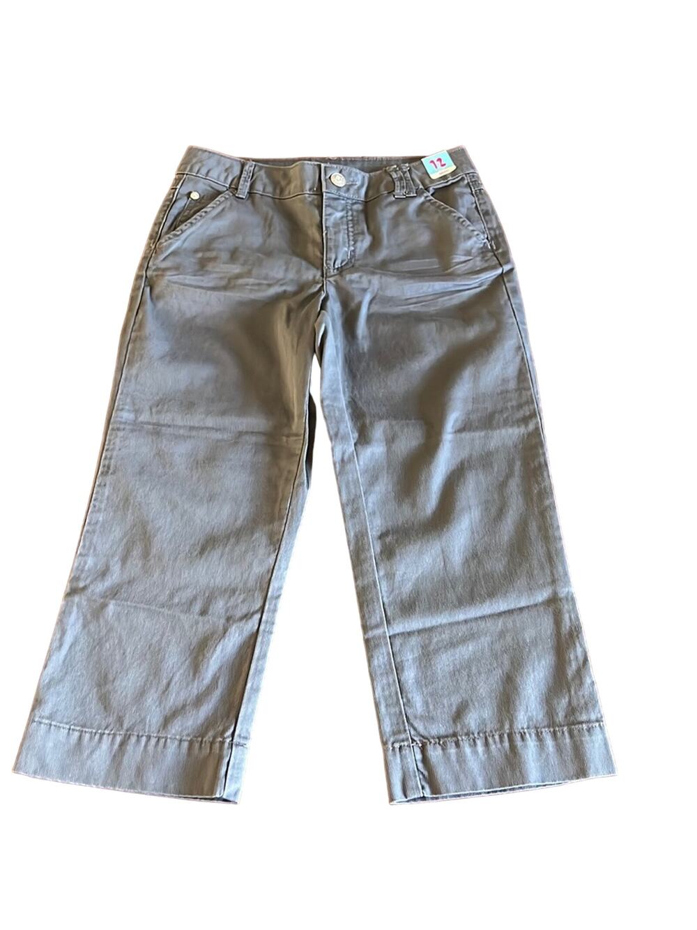 Justice Girls 12 Slim Gray Capri Pants NWT